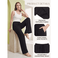 thumbnail image 6 of TELALEO Women's Wide Leg Palazzo Pants, Flowy Drawstring Elastic Waist Trousers with Pockets, Summer Casual Beach Vacation Pants Size L, 6 of 7