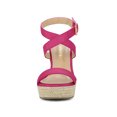 thumbnail image 6 of BLISSFUL STEP Women's Shoes Espadrille Wedge Slingback Crisscross Sandals Hot Pink 9, 6 of 7