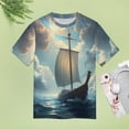 thumbnail image 5 of Sailboat T-Shirt O Neck Oversize T-Shirts Short Sleeve Classic Tees Women Summer Graphic Tops, 5 of 5