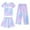 Z06Light Purple, variant on Girl Summer Pajamas Size 4-5 Years Short Sleeve Sleepwear Soft Cute Prints Pjs Outfits Short Sleeve T-Shirt And Shorts Pants Sets #Light Purple