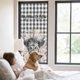 thumbnail image 2 of Black Cow Floral Window Privacy Film, Black Buffalo Plaid Farmhouse Animals Static Cling UV Sun Blocking Tint Film Heat Control Windows Films for Bedroom Bathroom, Window Stickers 29.5"x78.7", 2 of 7