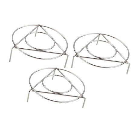 

3pcs Stainless Steel Triangle Steamer Rack Kitchen Gadget Pot Plate Bracket for Home Kitchen (Silver Diameter 17cm Height 3cm + Diameter 17cm Height 5cm Diameter 17cm Height 7cm)