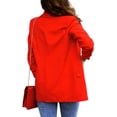 thumbnail image 4 of Calzi Women Open Front Outwear Elegant Blazers Casual Plain Business Jackets Suit Neck Fake Pocket Cardigan Jacket Coat Red S, 4 of 4
