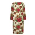 thumbnail image 4 of Yuyamidu Poinsettia Women's Long Robes with Front Zipper Casual Crewneck Bathrobes Christmas Robes Zippered Housecoat Size 3XL, Comfy Long Sleeve Sleepwear Nightgown, 4 of 7