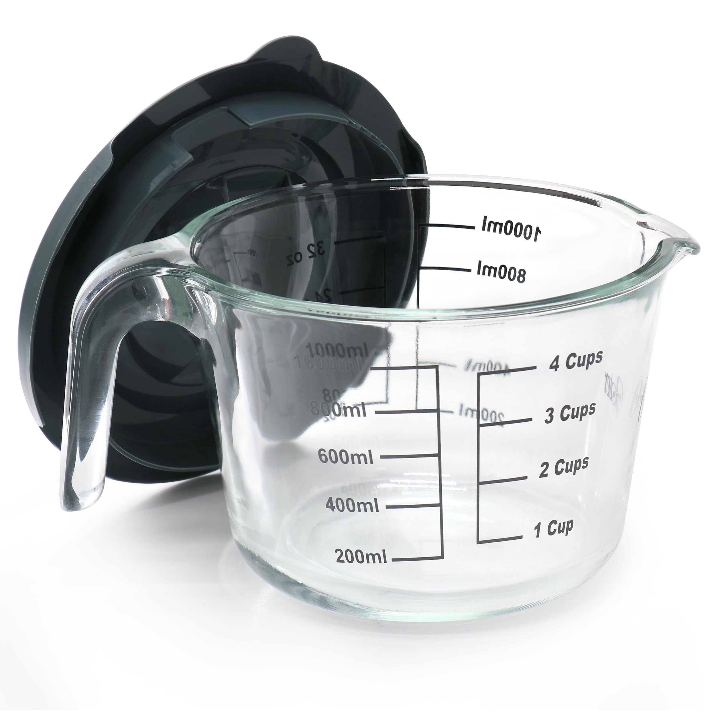 Oster Coolidge 4-Cup Clear Glass Measuring Cup with Snap on Lid