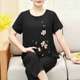 thumbnail image 5 of Elvqul Women's Pajamas 2 Piece Set Elastic Summer Black Tops and Pants Women Pajamas, 5 of 5
