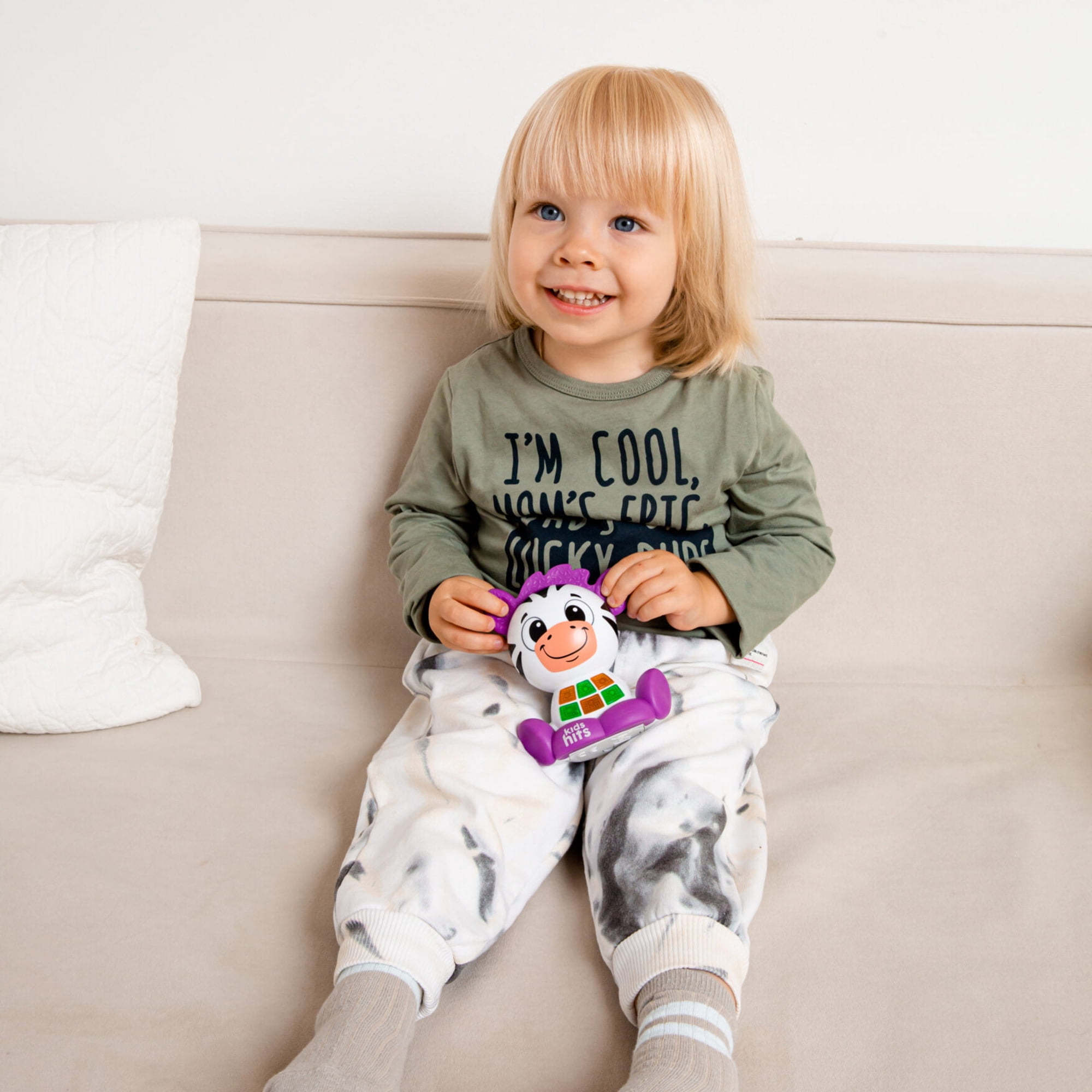 Kids Hits: Babykins Zebra - Lights & Sounds Toy, Playful Musical Tunes, Interactive Buttons, Moving Parts, ABC & Counting Play, Kids & Toddlers 2+