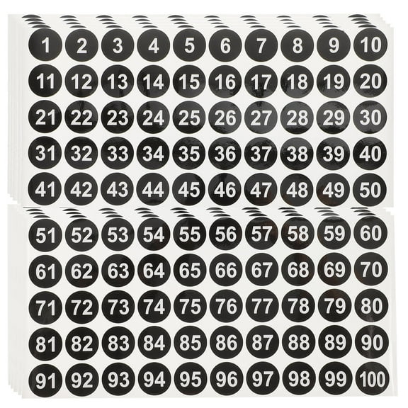 OATIPHO Serial Number Stickers Round Black Self Adhesive Labels for Home Indoor and Outdoor Use