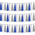 thumbnail image 1 of Banner con forma de guirnalda con borlas en forma de hisilla, azul marino, blanco y plateado, 45, 1 of 6