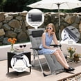 thumbnail image 4 of LIFERECORD Zero Gravity Chair, Folding Portable Outdoor Camping Chairs with Cup Holder and Removable Cushion for Beach, Camping Sports, Patio, Swimming Pool, Grey, 4 of 7
