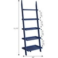 thumbnail image 3 of HomeStock Boho Beauty Bookshelf Ladder, Cobalt Blue - 15.75"D x 25"W x 72.75"H, 5 Shelves, Floor Mount, Rectangular, Ladder Shelf, Crafted from Solid Pine, Birch Veneer, 3 of 6