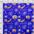 thumbnail image 3 of oneOone Georgette Viscose Blue Fabric Halloween Craft Projects Decor Fabric Printed By The Yard 42 Inch Wide, 3 of 4