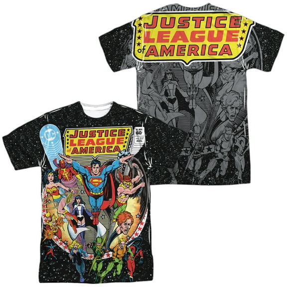 JLA Stars Unisex Adult Sublimated Costume T Shirt (Front/Back), X-Large Multicolor