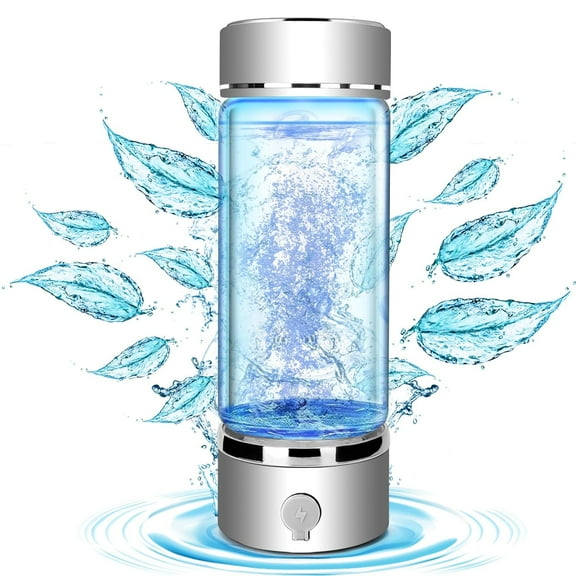 Upgraded Hydrogen Water Bottle with PEM SPE Technology, Portable Rechargeable Hydrogen Water Ionizer Machine, Hydrogen Water Generator for Home Travel, Gift for Men Women (Silver)