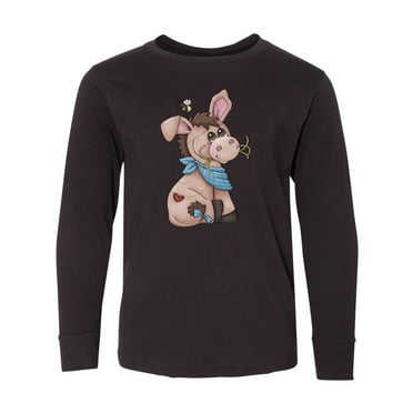 Inktastic Western Dilly Donkey Long Sleeve Youth T-Shirt
