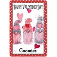 thumbnail image 1 of Letreros de metal retro "Feliz Día de San Valentín, gnomos lindos con corazón", placa de metal de 12 x 8 pulgadas, 1 of 4