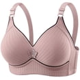 thumbnail image 2 of UPPADA No Underwire Daily Bras for Women Soft Fabric Bras Full Coverage Bras Plus Size Fit Bras Back Comfy Smoothing Bras Adjustable Straps Bras Breathable Bras,Pink,36, 2 of 3
