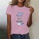 thumbnail image 2 of Tops Cortos para las Mujeres Cuello en V Impreso Manga Corta Top Casual, Camiseta de Baile sin Mangas para las Mujeres, 2 of 4