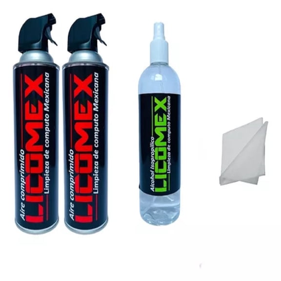 Aire Comprimido 440ML y Alcohol Isopropilico Puro 500ml Licomex