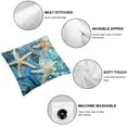thumbnail image 6 of Acheng  Coastal Blue Starfish Pillow Covers Beach Nautical Decorative Throw Pillow Case Summer Beachy Cushion Cover Home Decor for Bedroom Sofa Living Room Couch Chair Outdoor,,Set of 2 White 22x22in, 6 of 7