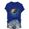 thumbnail image 5 of Tittly T Shirts for Women Graphic Tees Women's Loose Printed Short Sleeved Shirt Summer Casual Cotton Short Sleeved Shirt Tshirts Shirts Spring Tops for Women Blue L, 5 of 6