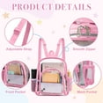 thumbnail image 4 of Sanmadrola Mini Clear Backpack Heavy Duty Stadium Approved PVC Transparent Backpacks Small Clear Backpack with Reinforced Strap for School, Travel, Pink, 4 of 8