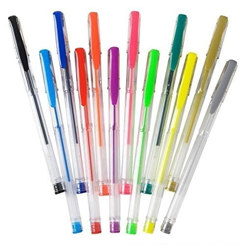 12 Pack Gel Pen Set In 12 Unique Colors Non-toxic And Acid Free Ultra ...