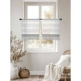 thumbnail image 4 of Grey Stripe Semi Sheer Curtains 54 Inch Length 2 Panels Set, Modern Abstract Monochrome Geometric Sheer Kitchen Curtain Privacy Voile Window Curtain for Living Room Bedroom Rod Pocket Drapes, 4 of 7