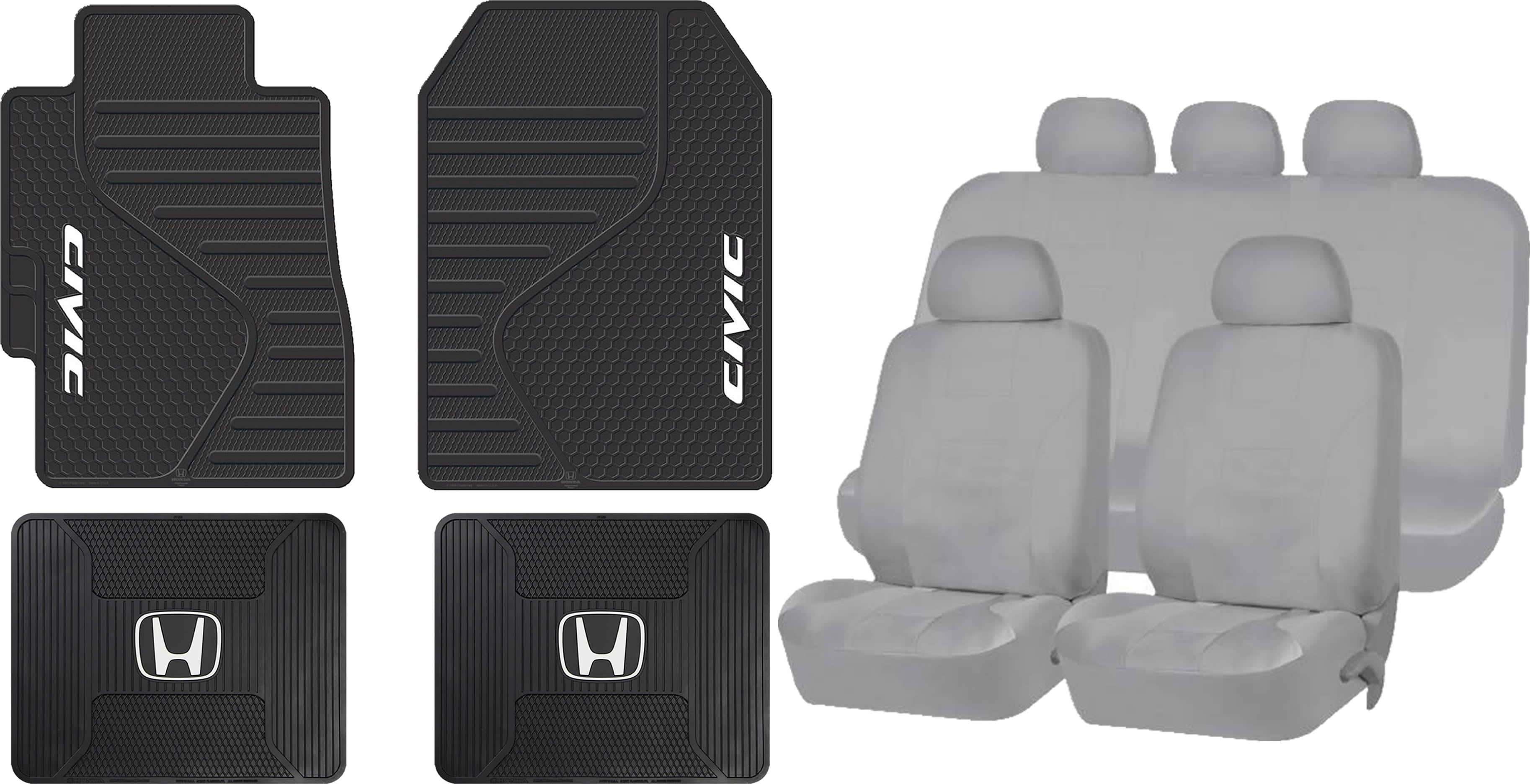 13 Piece ALL Weather Heavy Duty Rubber Front Rear Floor Mats & Solid