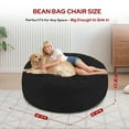 thumbnail image 5 of Avocahom 4FT Bean Bag Chair with Soft Velvet Cover，High Rebound Memory Foam Filled Bean Bag Chair for Adult，Removable and Machine Washable Cover,Giant BeanBag for Living Room Bedroom,Black, 5 of 5