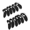 thumbnail image 3 of 12 Uds. Fundas para cabeza de Putter, cubiertas para cabeza de palos de Golf, chaqueta protectora de neopreno para entrenamiento, uso diario, color blanco, 3 of 5