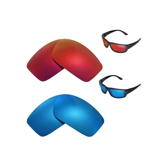 Walleva Polarized Ice Blue   Fire Red Lenses For Costa Del Mar Fantail Sunglasses