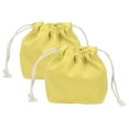 thumbnail image 1 of Uxcell 2 Pcs Bolsa de Maquillaje con Cuerda, Bolsa Cosmética de Lona de 4.7" para Mujeres, Organizador de Artículos de Tocador para Viajes, Color Amarillo, 1 of 7