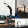 thumbnail image 2 of U2 LED Desk Lamp with Dimmable Screen, Alarm Clock, Calendar, Temperature Display, Bedside Lamp with 3 Brightness Levels, Touch Control Table Lamp, Bl, 2 of 5