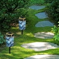 thumbnail image 4 of COEQINE Solar Lights Outdoor Waterproof Cemetery Lights Solar Powered Grave Solar Lantern Outdoor Waterproof Walkway Lights for Lawn Garden Pathway, Blue Black Marble, 4 of 7
