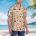 thumbnail image 3 of Pofeuu Thanksgiving with Food Print Hawaiian Shirt for Men Sleeves Casual Button Down Summer Beach Dress Shirts T-Shirts,X-Large, 3 of 7