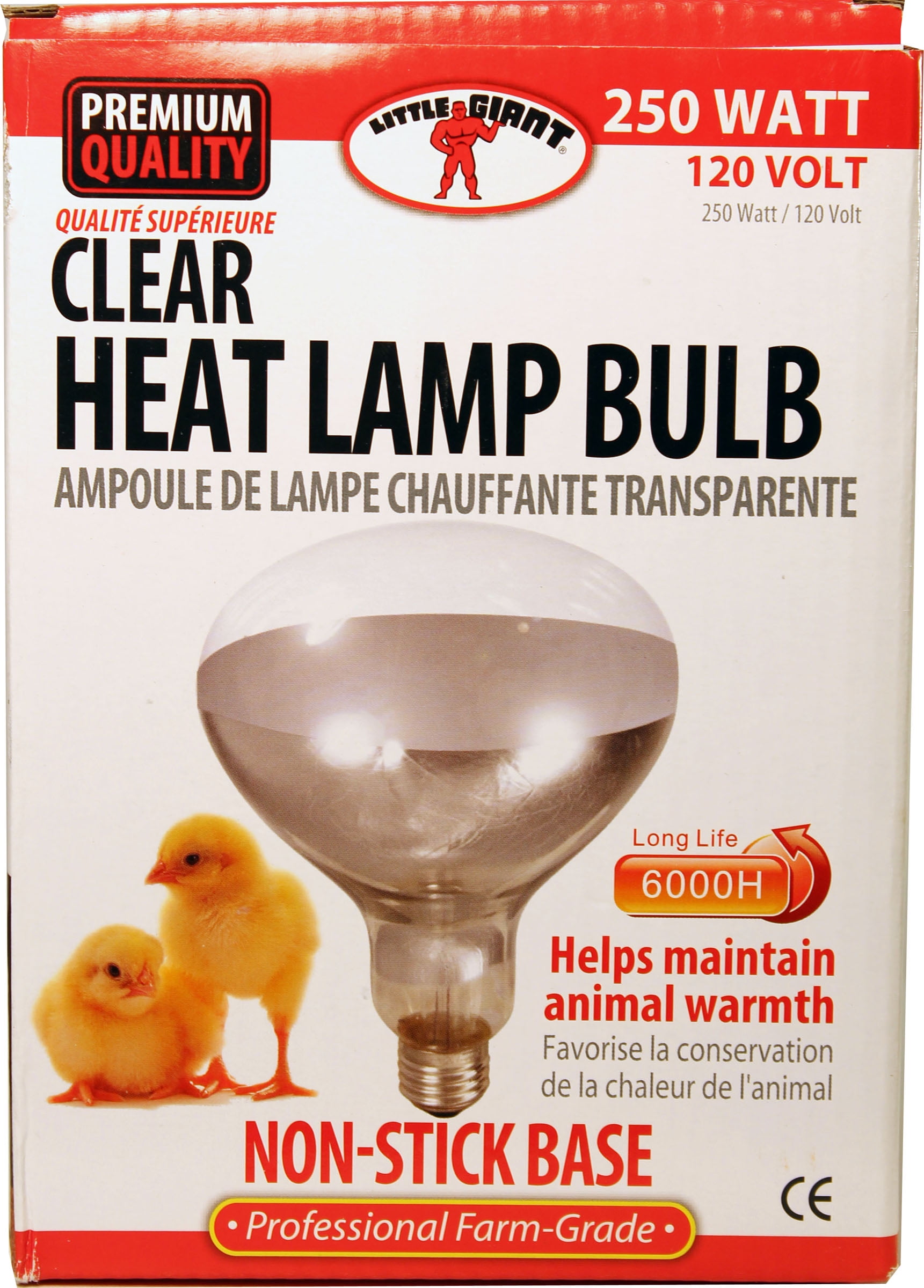 LITTLE GIANT HEAT LAMP BULB CLEAR 250 WATT