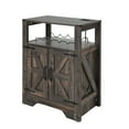 thumbnail image 5 of ModFusion 31.5" Black Oak Industrial Bar Cabinet: LED-Lit, Multifunctional, Power Outlet, 5 of 8