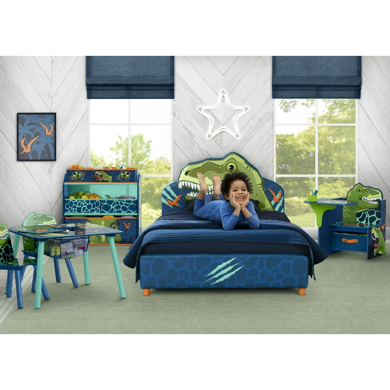 Delta Children Dinosaur Upholstered Twin Bed Blue Walmart