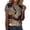 Coffee, variant on Womens T Shirts Short Sleeve Crewneck Casual Tie Dye Print T-Shirt Comfy Breathable Summer Top Brown L