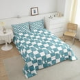 thumbnail image 4 of Erosebridal Cute Bowknot Bow Bedding Comforter Set, Blue Buffalo Grid Down Comforter, Reversible 2 Pieces, 4 of 8