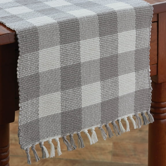 Park Designs Buffalo Check Dove Table Runner Yarn 13" X 54"