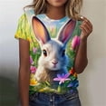 thumbnail image 2 of successthop Easter Clothes Women Cross Print Casual Short Sleeve Vacation T Shirt Crewneck Tops Summer Beach Clothes 3XL, 2 of 5