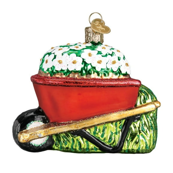 Old World Christmas Wheelbarrow Garden Gifts Glass Blown Ornaments for Christmas Tree