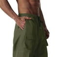 thumbnail image 5 of YLSDY Mens Wide Leg Cargo Pants Baggy Drawstring Elastic Waist Lounge Workout Hiking Sweatpants with Multi Pockets Army Green M, 5 of 5