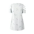 thumbnail image 3 of Innerwin T-Shirt Manches Courtes Hauts d'Été Col en V Tee Ample Blanc L, 3 of 6