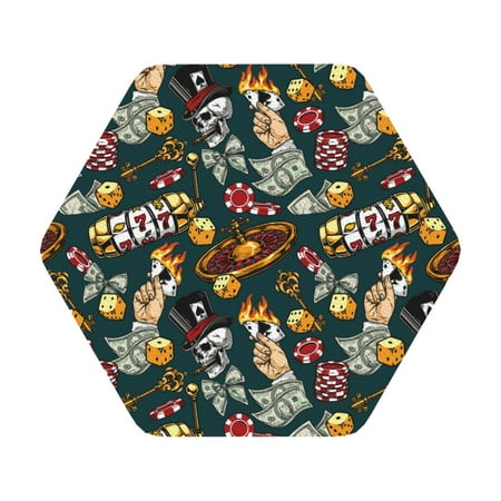 

Matuu Vintage Casino Chips for Cup Coasters Set of 6 Leather Coasters Desk Coasters for Office Measures 4” x 4” Hexagon