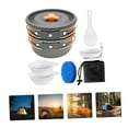 thumbnail image 4 of HORIALENCE Camp Cooking Utensils Set 1 Set Travel Cooking Set Orange Handles For People for Group of 2-3 Camping Portable, 4 of 8