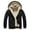 Black1, variant on Men's Winter Casual Plush Solid Color Hooded Coats Long Sleeve Zipper Pocket Coats Jacket Comfort Outwear