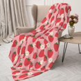 thumbnail image 3 of Gaeub Strawberry And Flowers Print Flannel Throw Blanket, Home Fleece Throw Blanket for Couch or Bed,Decorative Blankets,Lightweight Fuzzy Flannel Blanket-50"x40", 3 of 6